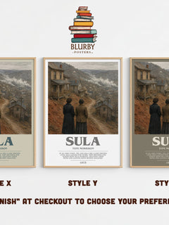Sula bookish print in frame leaning in hallway – literary fiction wall art
