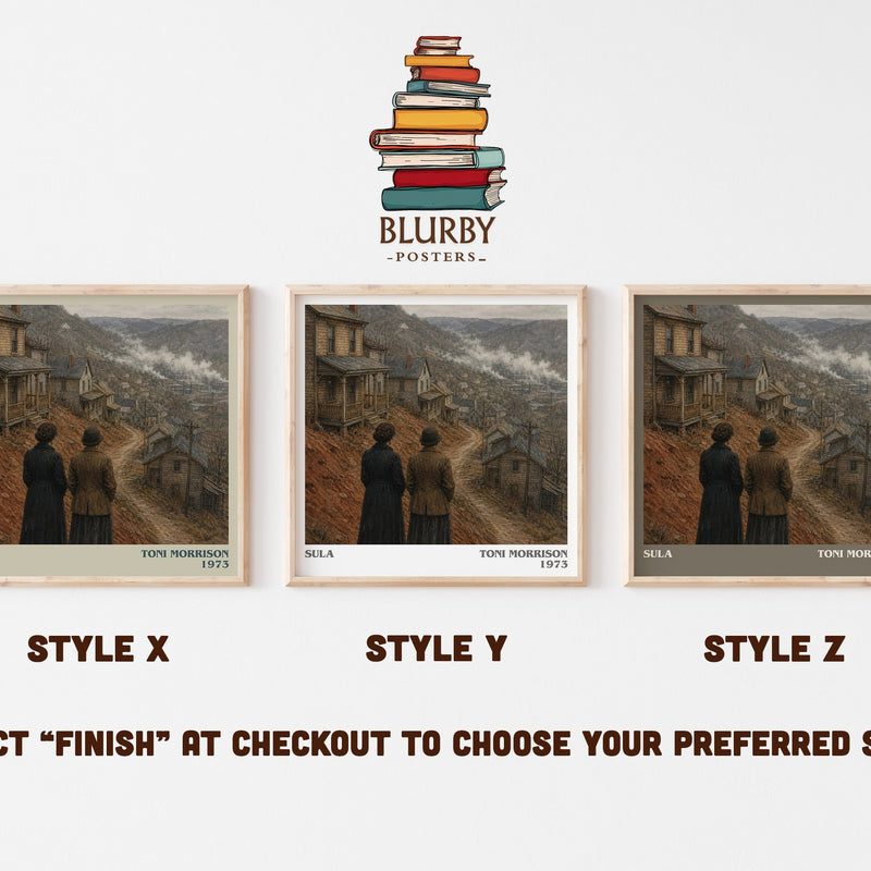 Sula literary print in frame leaning in hallway – literary fiction wall art