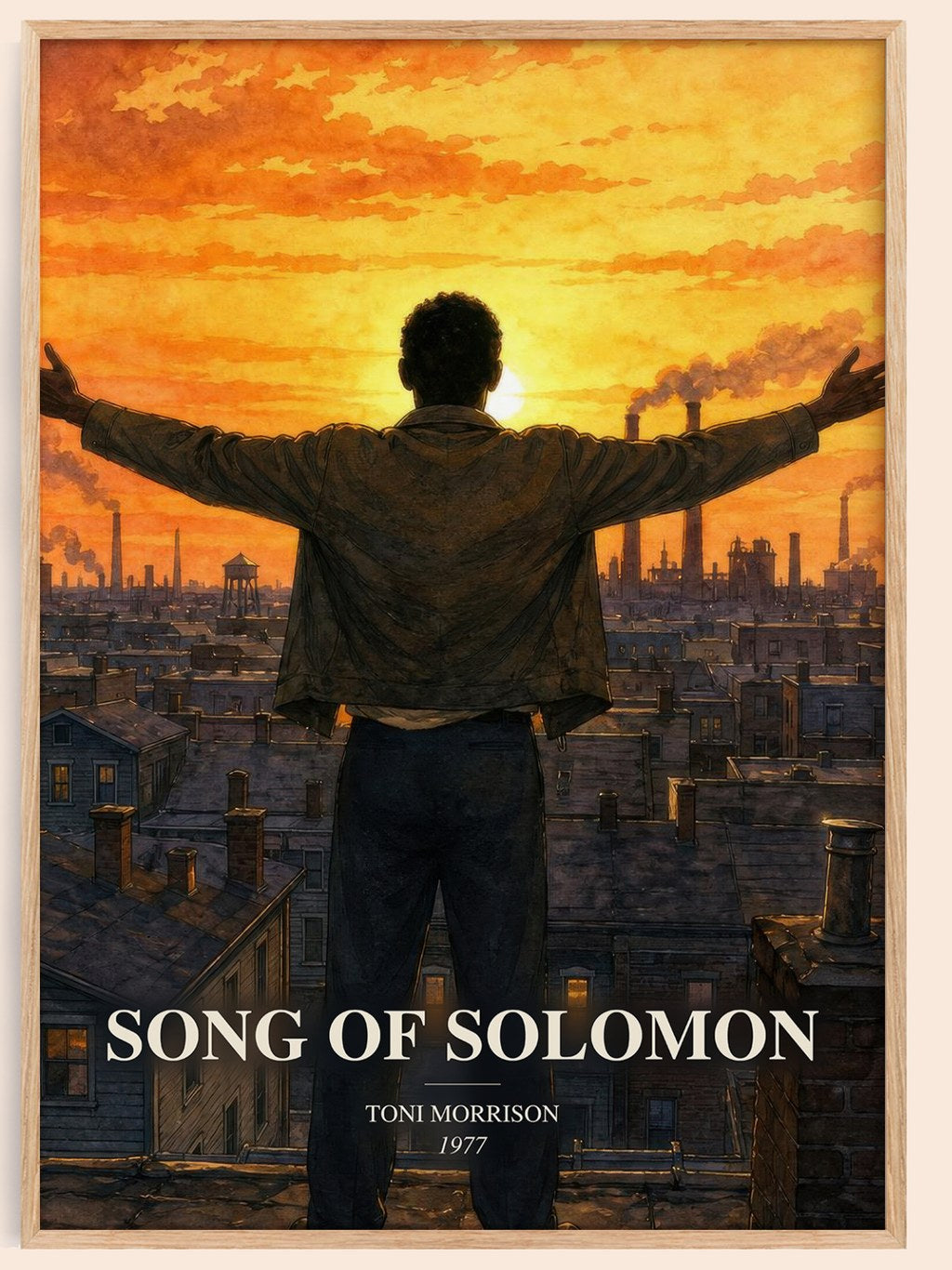 Song of Solomon watercolour book poster by Toni Morrison – framed literary art print