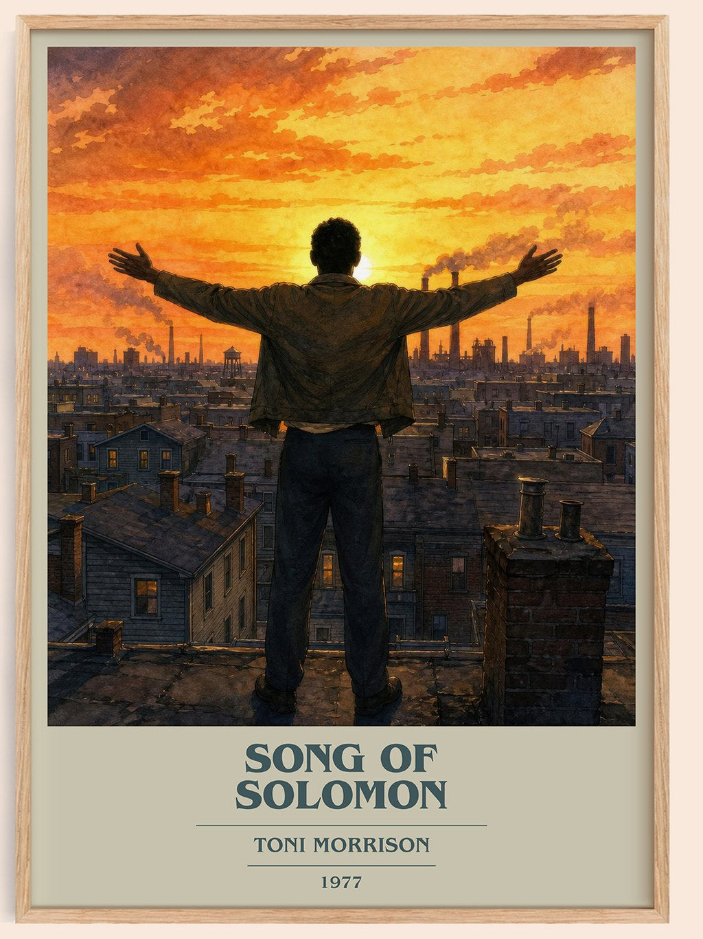 Song of Solomon book cover book poster by Toni Morrison – framed literary art print