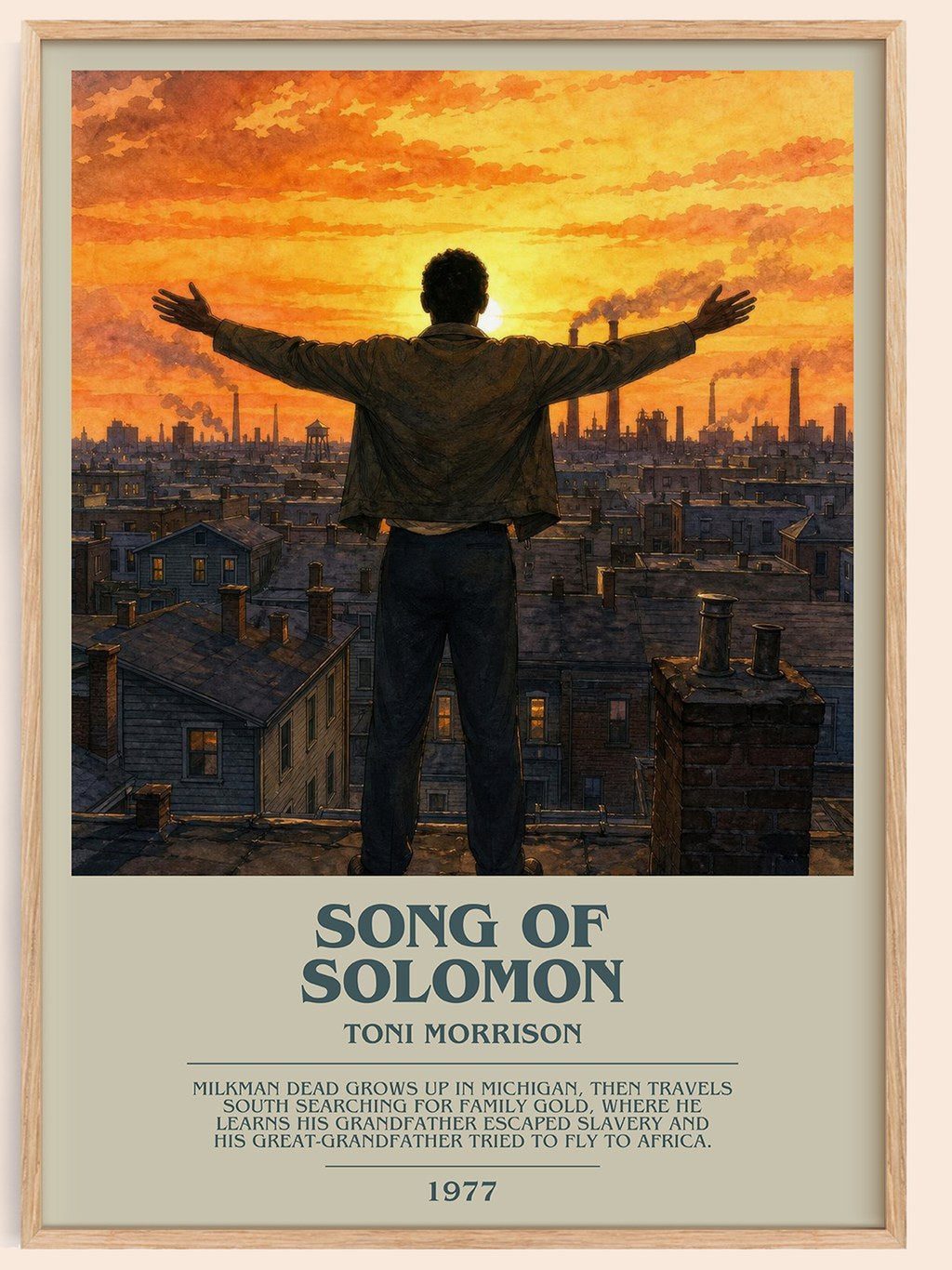 Song of Solomon bookish book poster by Toni Morrison – framed literary art print