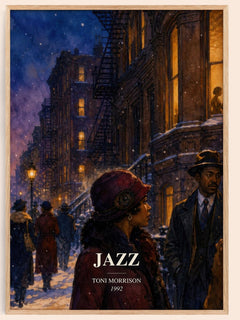 Jazz watercolour book poster by Toni Morrison – framed literary art print