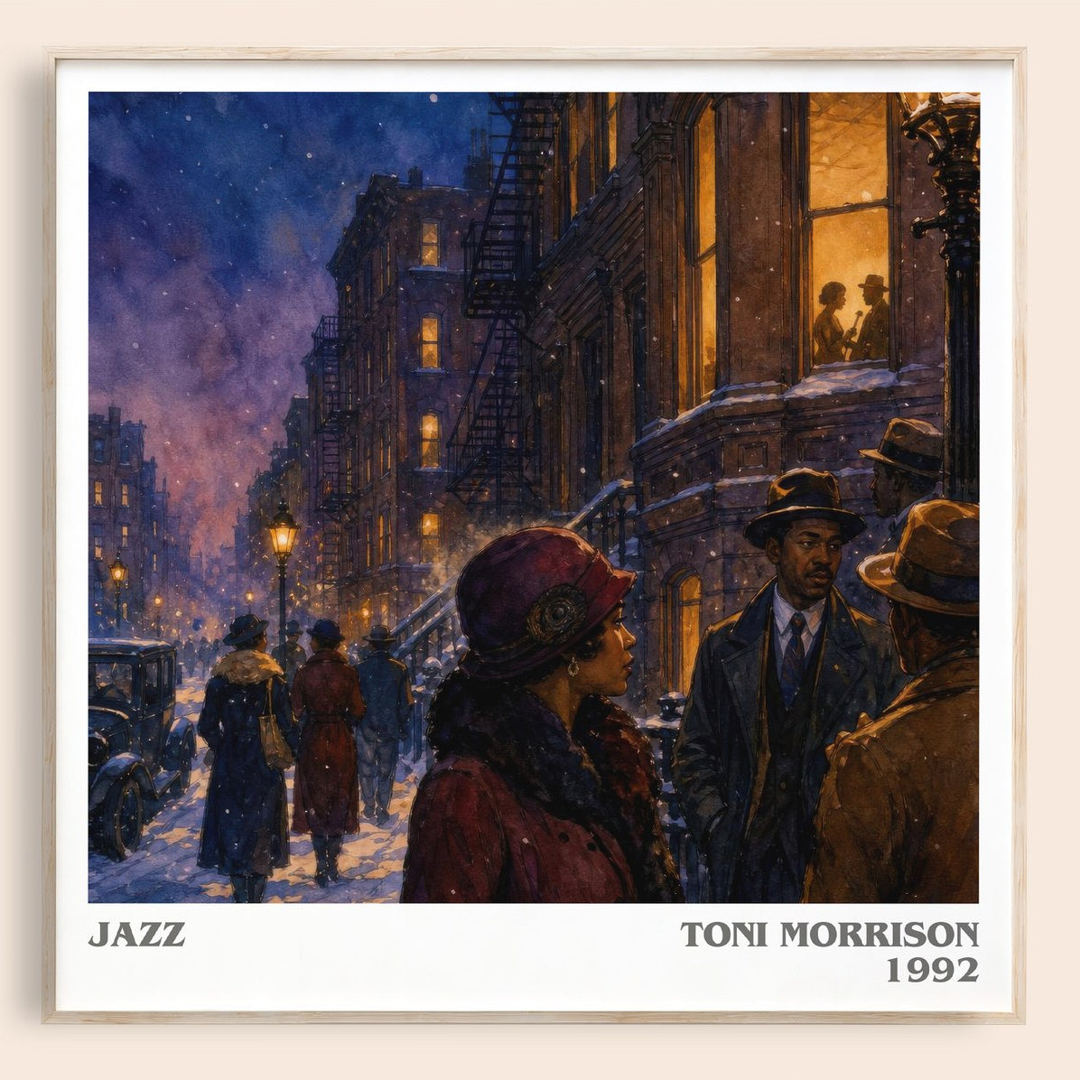 Jazz literary book poster by Toni Morrison – framed literary art print