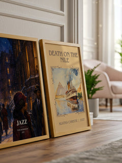 Jazz watercolour print framed by window – literary home decor