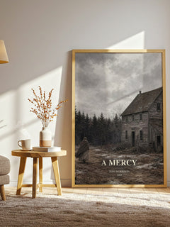 A Mercy watercolour print in frame leaning in hallway – literary fiction wall art