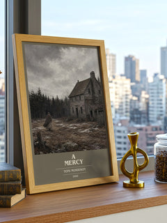 A Mercy book cover print framed by window – literary home decor