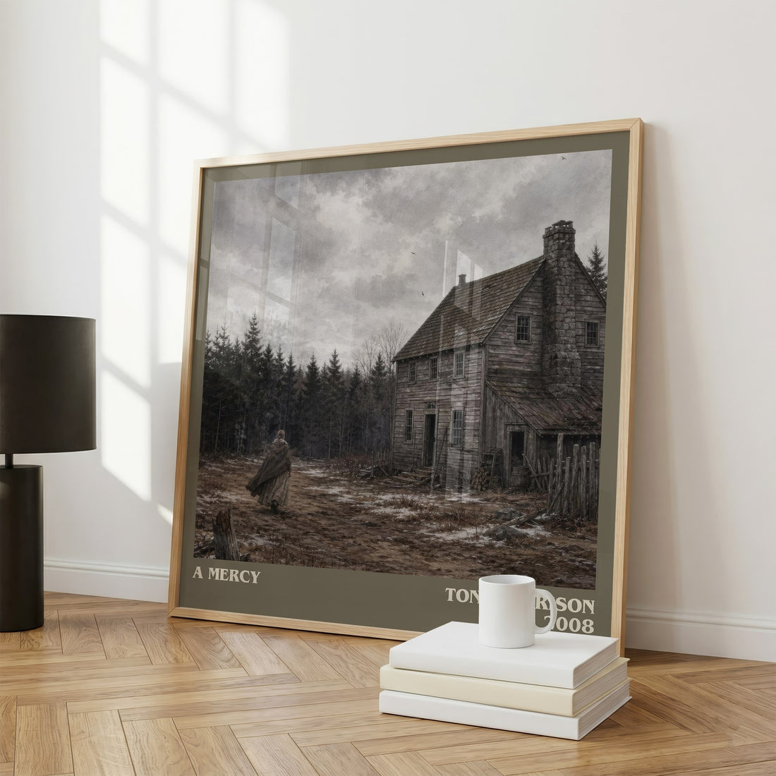 A Mercy literary print framed by window – literary home decor