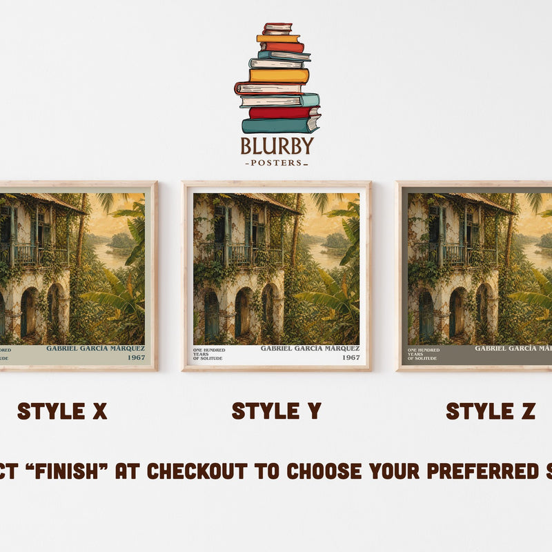 One Hundred Years of Solitude literary print in frame leaning in hallway – literary fiction wall art