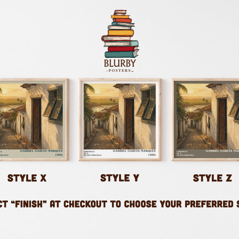Chronicle of a Death Foretold literary print in frame leaning in hallway – literary fiction wall art