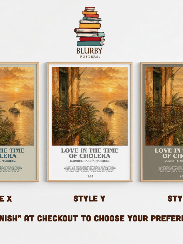 Love in the Time of Cholera bookish print in frame leaning in hallway – literary fiction wall art