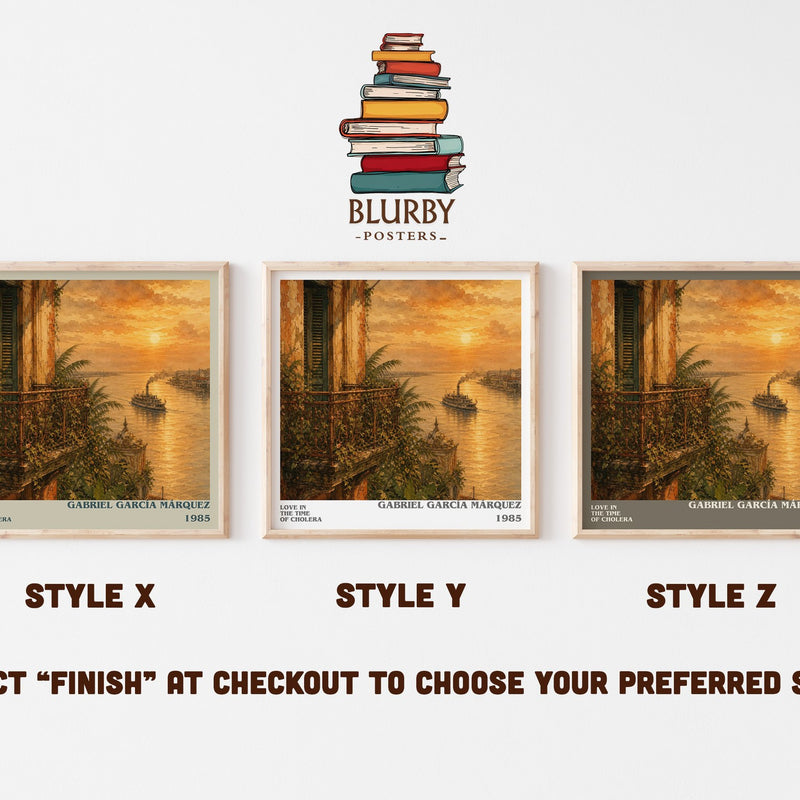 Love in the Time of Cholera literary print in frame leaning in hallway – literary fiction wall art