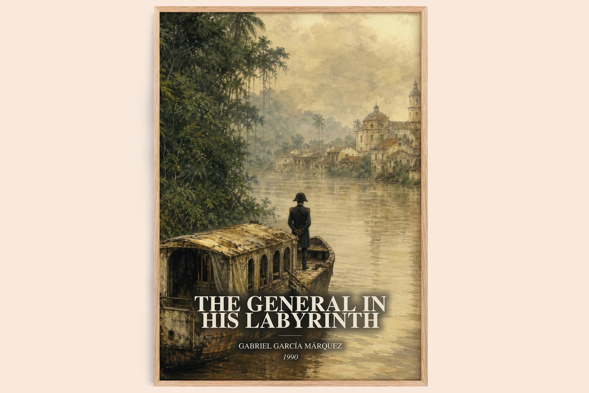 General in His Labyrinth Book Watercolour Illustration by G. Márquez