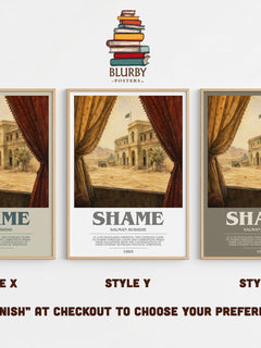 Shame bookish print in frame leaning in hallway – literary fiction wall art