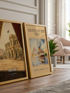 Shame watercolour print framed by window – literary home decor