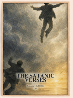 The Satanic Verses watercolour book poster by Salman Rushdie – framed literary art print