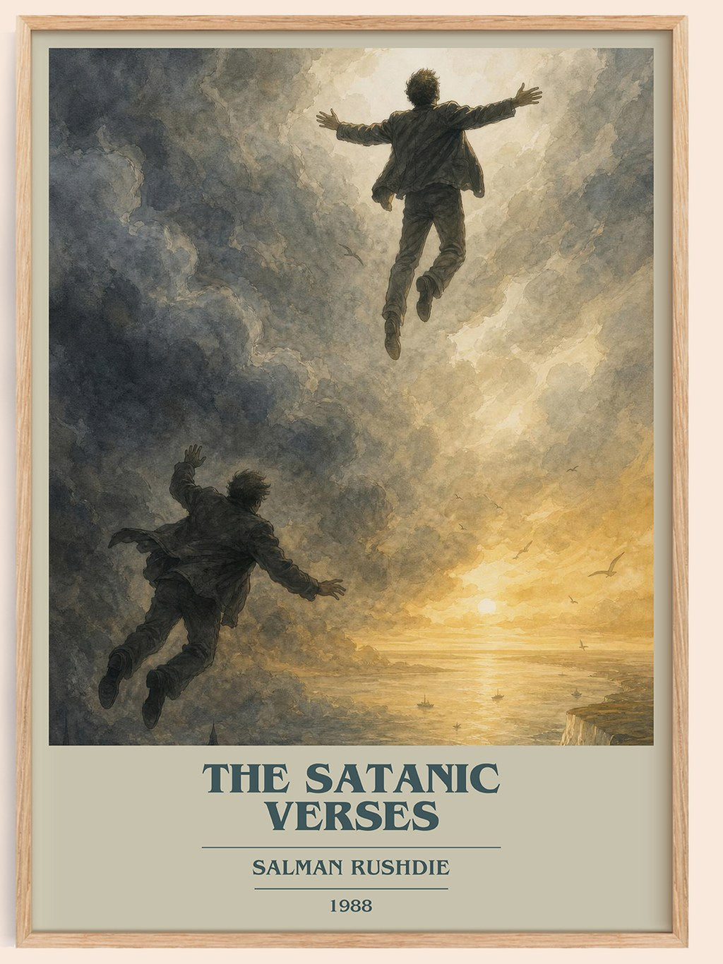 The Satanic Verses book cover book poster by Salman Rushdie – framed literary art print