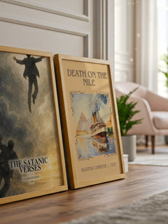 The Satanic Verses watercolour print framed by window – literary home decor