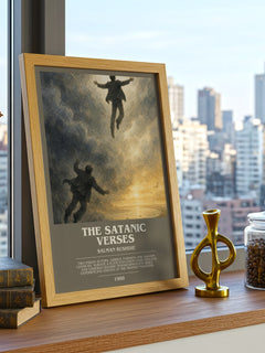 The Satanic Verses bookish print framed by window – literary home decor
