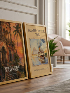 The Moor's Last Sigh watercolour print framed by window – literary home decor