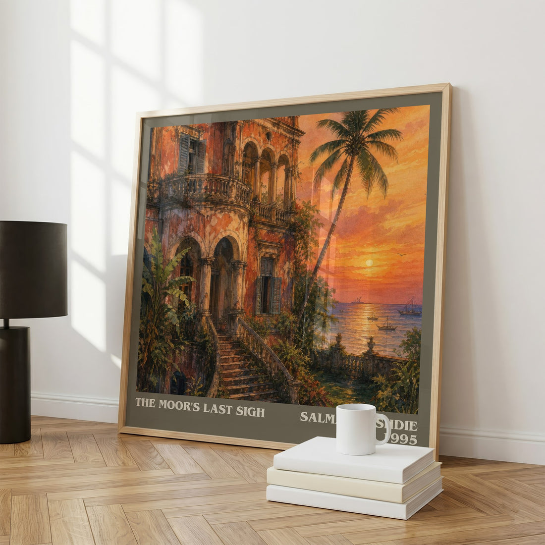 The Moor's Last Sigh literary print framed by window – literary home decor