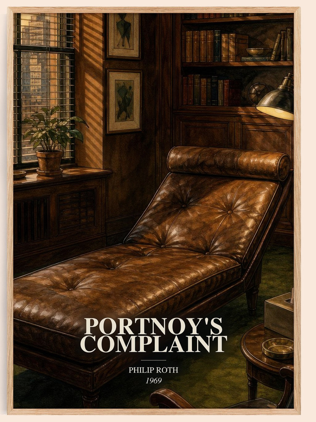 Portnoy's Complaint watercolour book poster by Philip Roth – framed literary art print