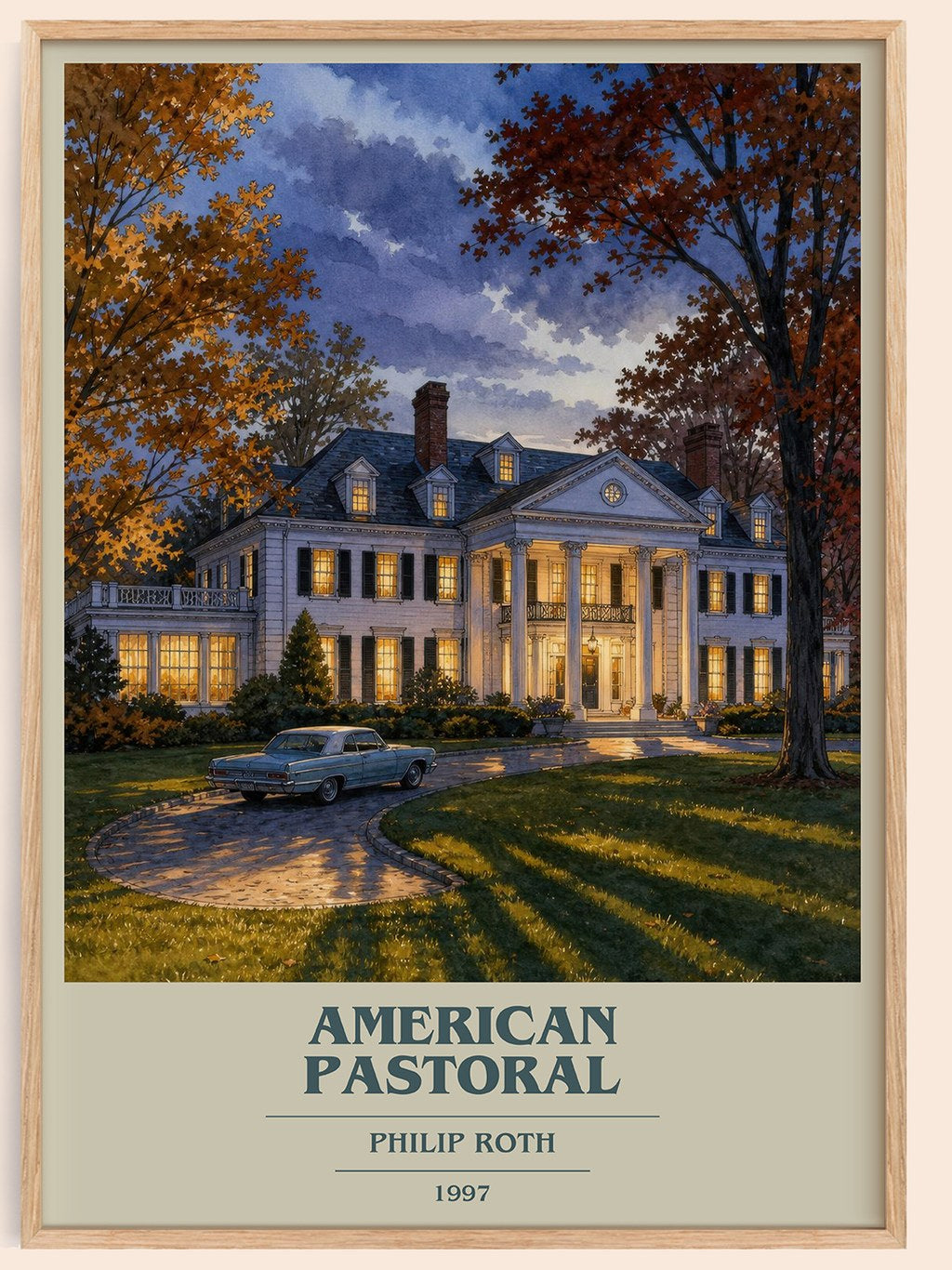 American Pastoral book cover book poster by Philip Roth – framed literary art print
