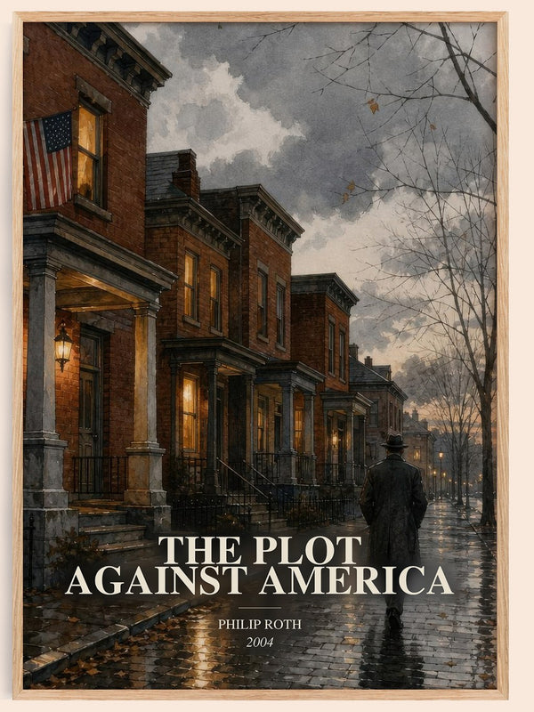 The Plot Against America watercolour book poster by Philip Roth – framed literary art print