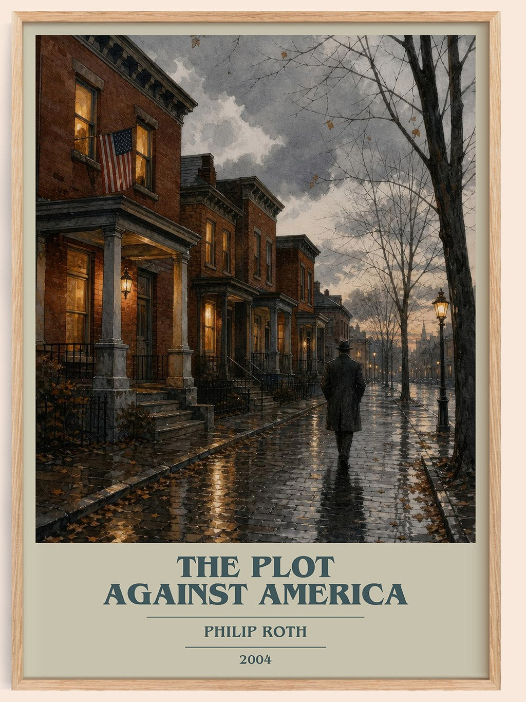 The Plot Against America book cover book poster by Philip Roth – framed literary art print