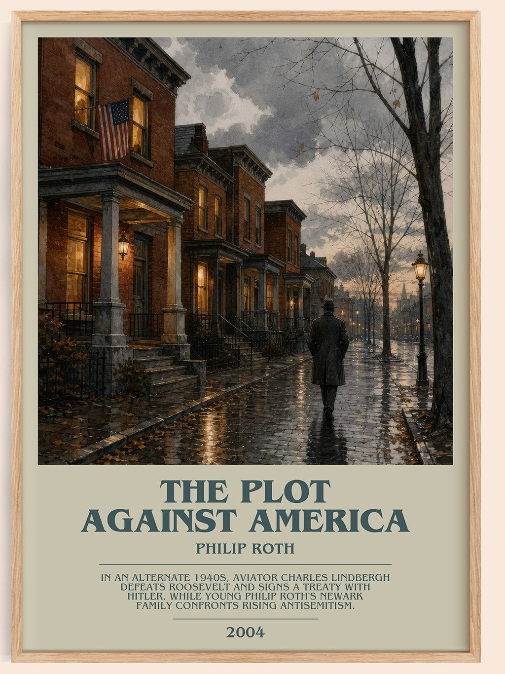 The Plot Against America bookish book poster by Philip Roth – framed literary art print