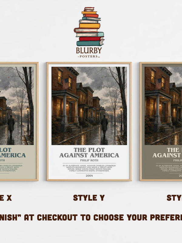 The Plot Against America bookish print in frame leaning in hallway – historical fiction wall art