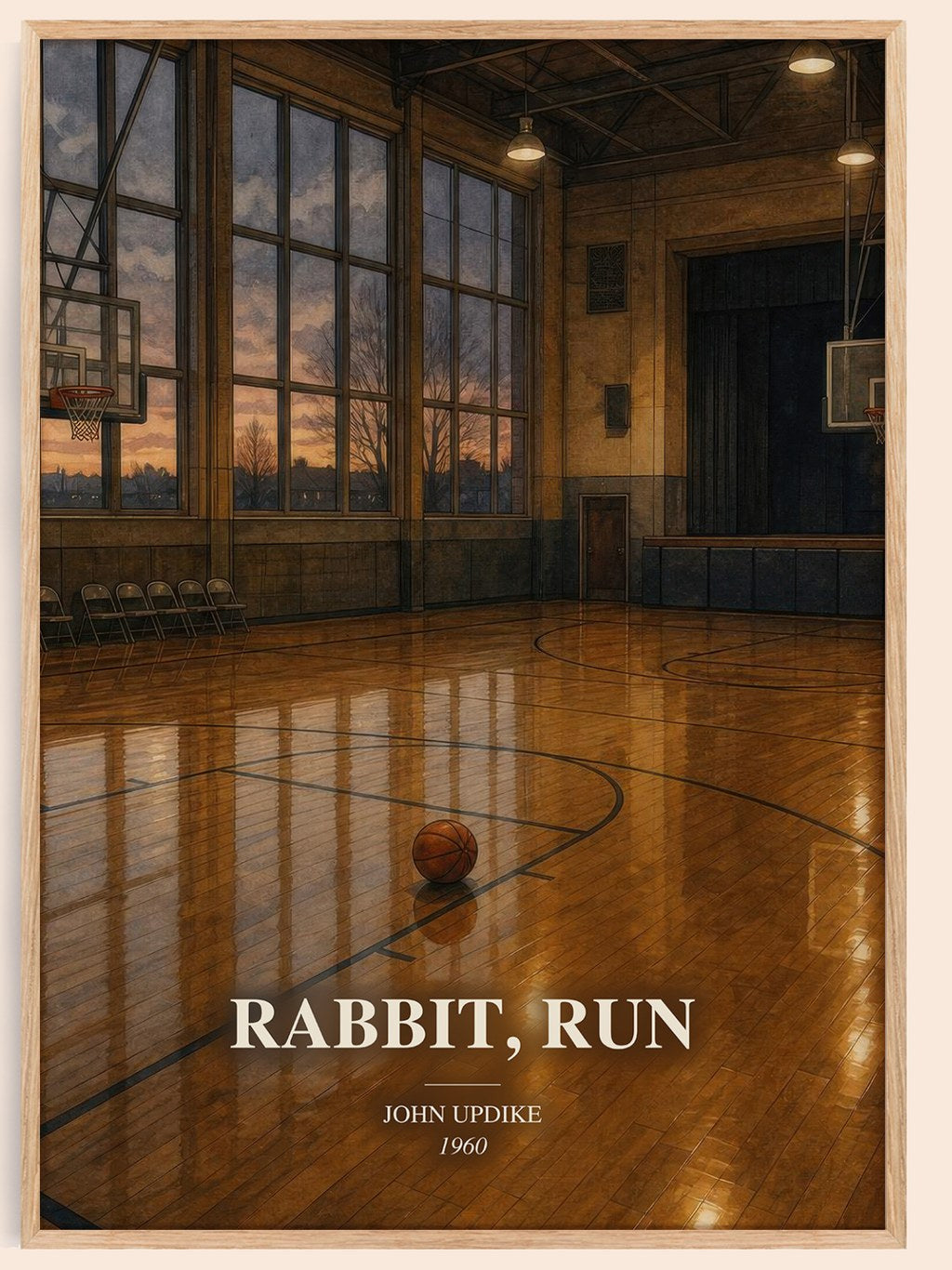 Rabbit, Run watercolour book poster by John Updike – framed literary art print