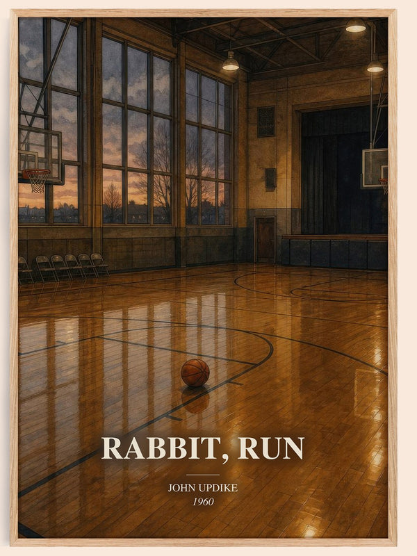 Rabbit, Run watercolour book poster by John Updike – framed literary art print