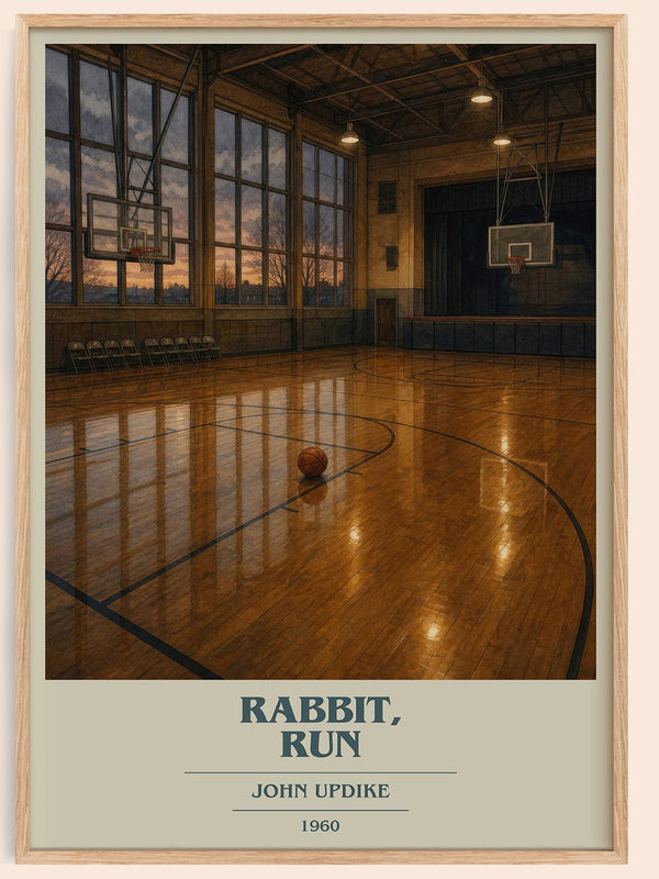 Rabbit, Run book cover book poster by John Updike – framed literary art print