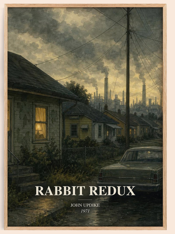 Rabbit Redux watercolour book poster by John Updike – framed literary art print