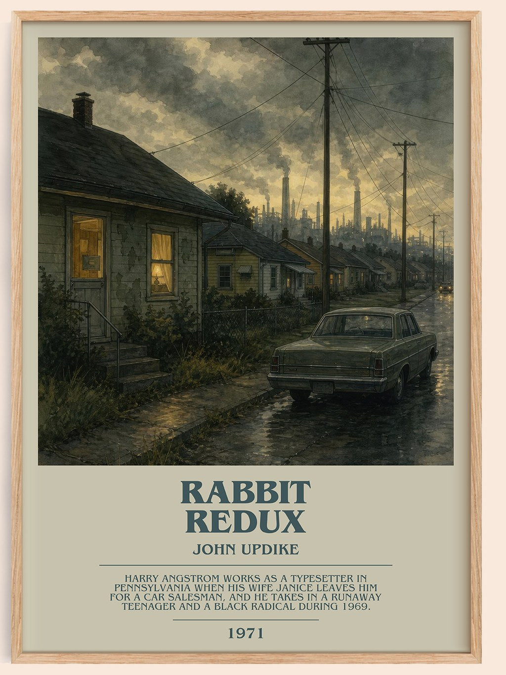 Rabbit Redux bookish book poster by John Updike – framed literary art print