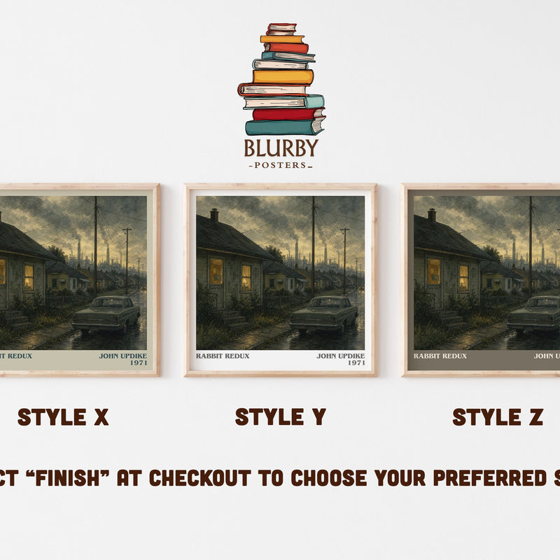 Rabbit Redux literary print in frame leaning in hallway – literary fiction wall art
