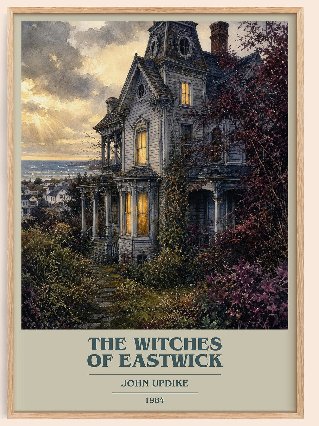 The Witches of Eastwick book cover book poster by John Updike – framed literary art print