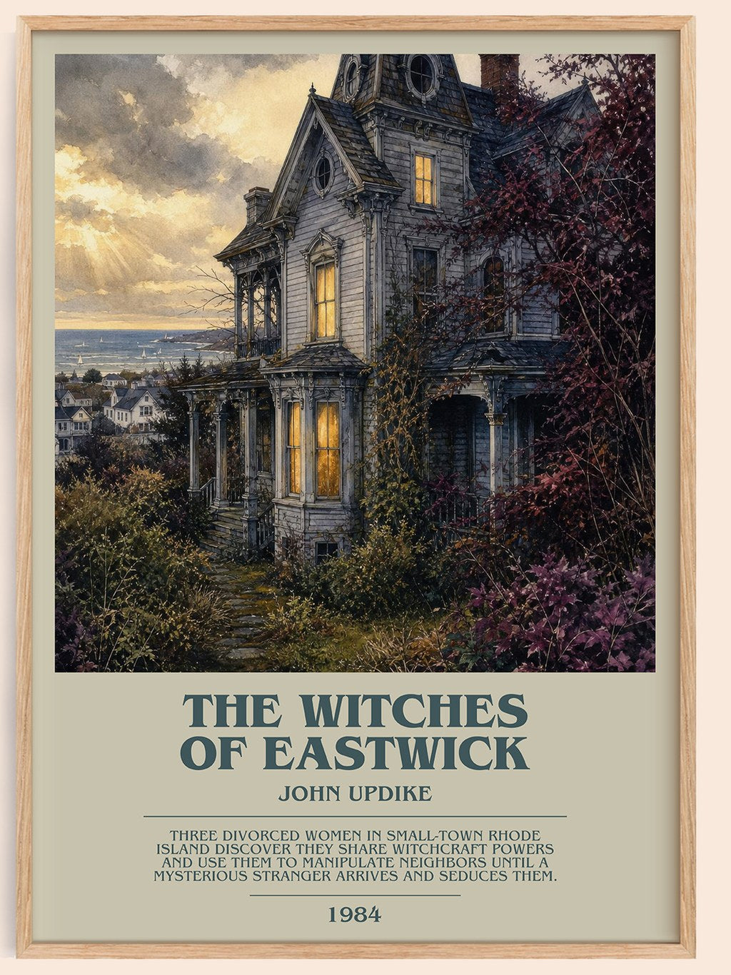 The Witches of Eastwick bookish book poster by John Updike – framed literary art print