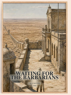 Waiting for the Barbarians watercolour book poster by J.M. Coetzee – framed literary art print