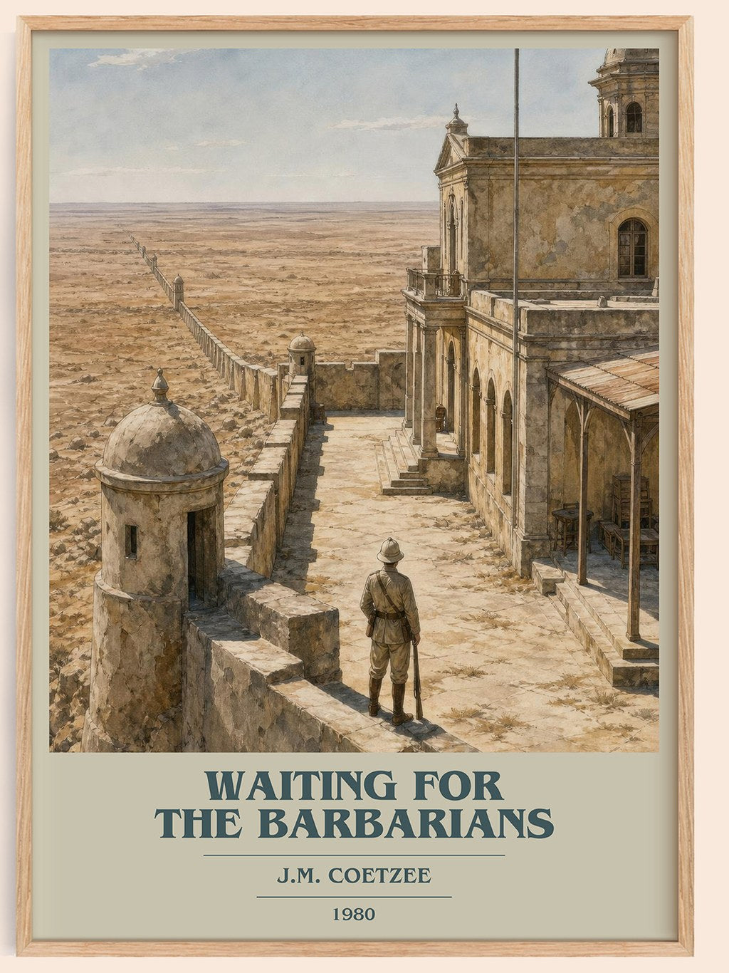 Waiting for the Barbarians book cover book poster by J.M. Coetzee – framed literary art print
