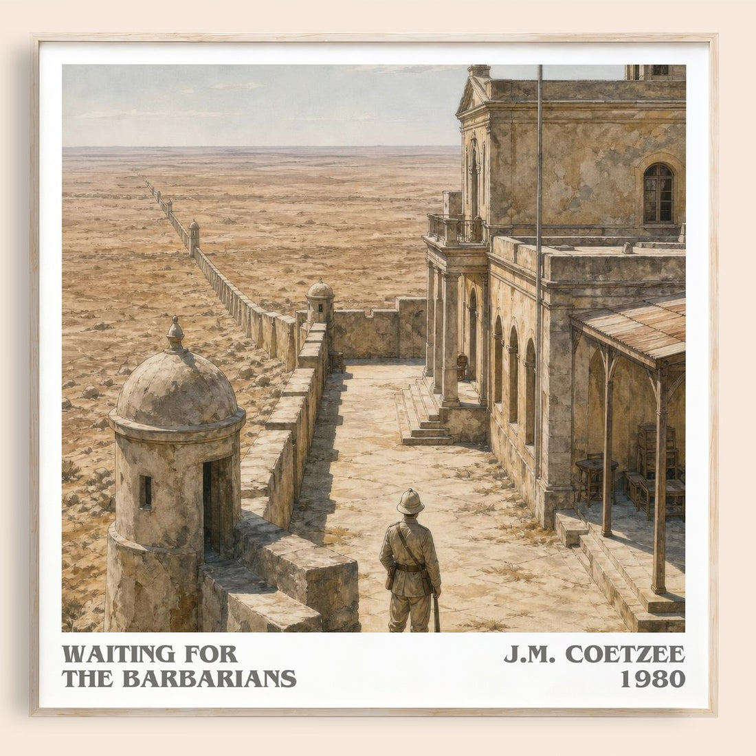 Waiting for the Barbarians literary book poster by J.M. Coetzee – framed literary art print