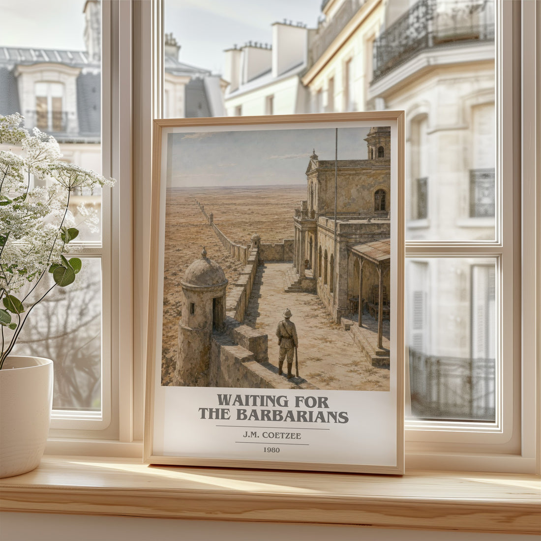 Waiting for the Barbarians book cover poster colour and style options – J.M. Coetzee book art