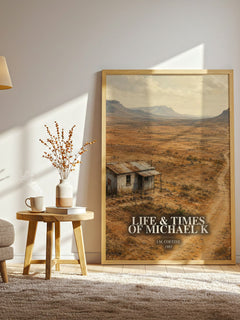 Life & Times of Michael K watercolour print in frame leaning in hallway – literary fiction wall art