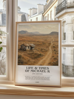 Life & Times of Michael K bookish poster colour and style options – J.M. Coetzee book art