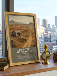 Life & Times of Michael K bookish print framed by window – literary home decor