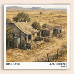 Disgrace literary book poster by J.M. Coetzee – framed literary art print
