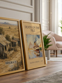 Disgrace watercolour print framed by window – literary home decor