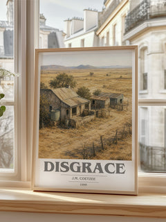 Disgrace book cover poster colour and style options – J.M. Coetzee book art