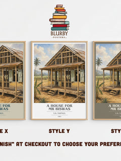 A House for Mr Biswas book cover print in frame leaning in hallway – literary fiction wall art