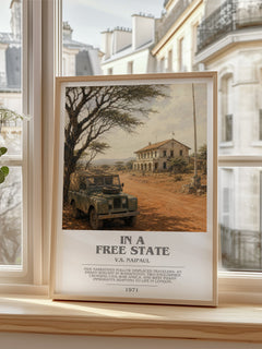 In a Free State bookish poster colour and style options – V.S. Naipaul book art